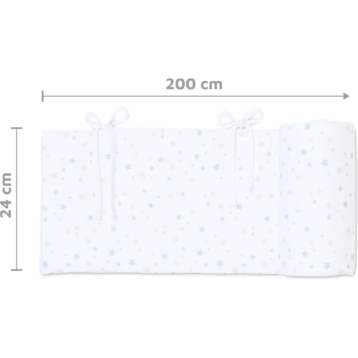 babybay Nestchen Piqué passend für Modell Boxspring XXL, weiß Sternemix sand/azurblau – Bild 6