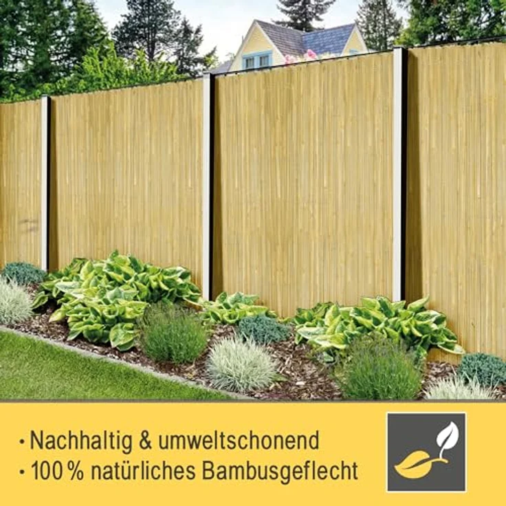 Sol Royal Hell Glänzender Split Bambus Sichtschutz 80x600 cm – Sichtschutz Bambus Zaun Bambusmatte Gartensichtschutz Balkon Sichtschutzzaun – Natursichtschutz Witterungsbeständig B33 – Bild 8