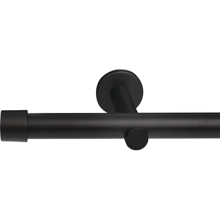 Deco-Raum® Gardinenstange 25mm 1-läufig Kappe | Länge: 450cm | Material: Metall | Farbe: Schwarz – Bild 8