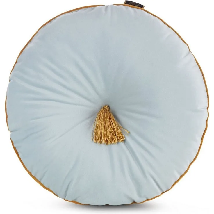 Eurofirany Sofakissen Runde Dekokissen, 40 cm Ø, Sofakissen, Velvet Kopfkissen, Samt