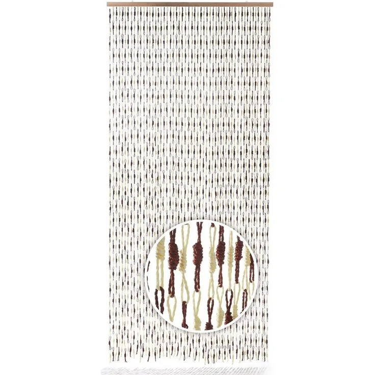 Kobolo Türvorhang Vorhang Papiervorhang KNOTS - braun - 100x220 cm - Papier, Ösen (1 St)