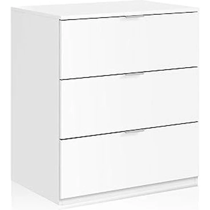Habitdesign Kommode 3 Schublade ist, Kunststoff Holz, mattweiß, Cómoda – Bild 1