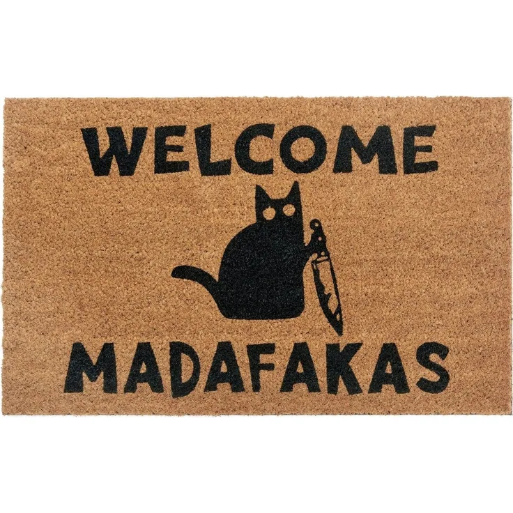 HANSE Home Fußmatte Mix Mats Kokos Welcome Madafakas, Türmatte, rechteckig, Höhe: 15 mm, Kokos, Schmutzfangmatte, Outdoor, Rutschfest, Innen, Kokosmatte, Flur