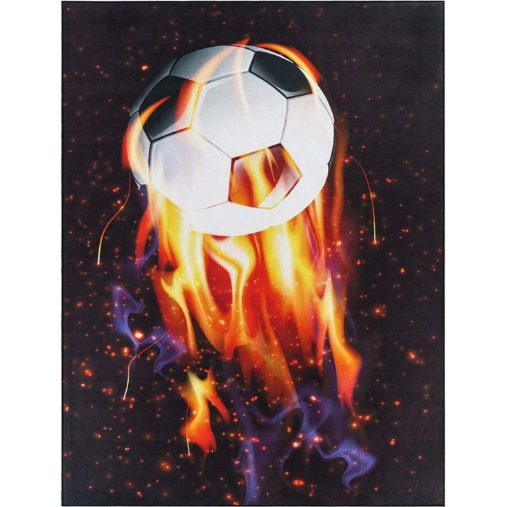 TaraCarpet Kinderteppich Fresh Kids Fußball, rechteckig, Höhe: 5 mm, Fresh Kids Fußball Flammen Kinderzimmer Jugendzimmer 80x150 cm – Bild 5