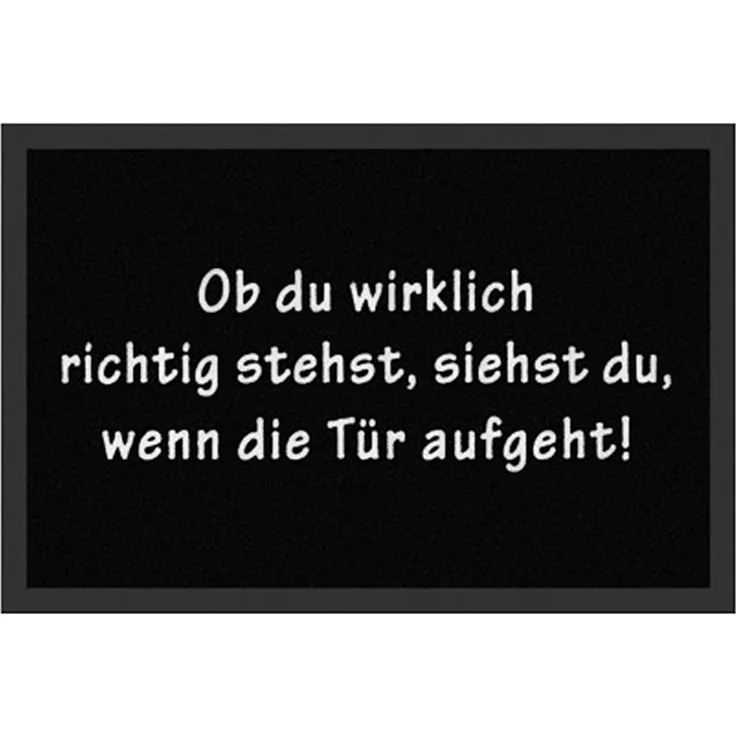Hanse Home Fußmatte Schmutzfangmatte Ob Du Wirklich Richtig Stehst Schwarz, 40x60 cm