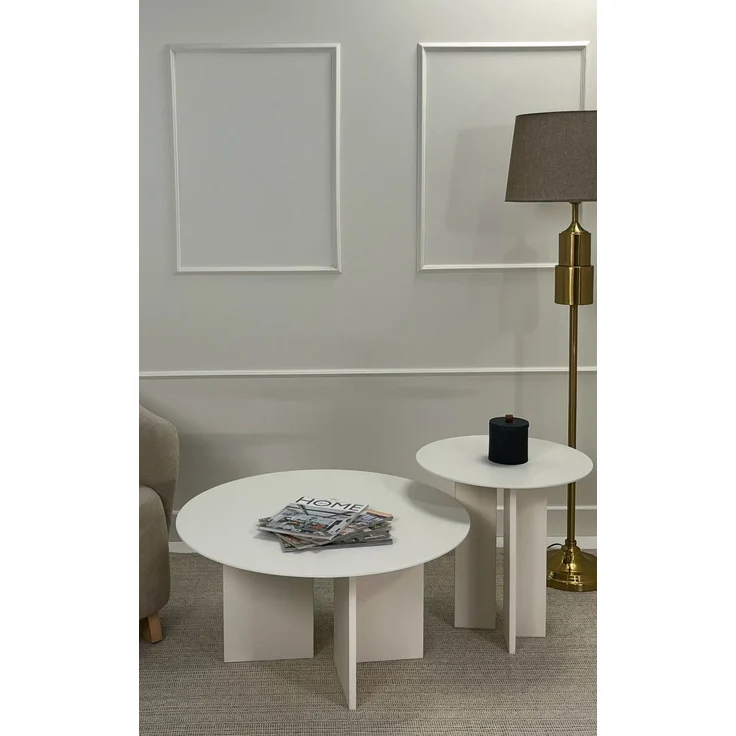 Skye Decor 'Leo (45 + 42) - Cream' Couchtisch-Set, Creme, 80 x 42 x 80 cm – Bild 2