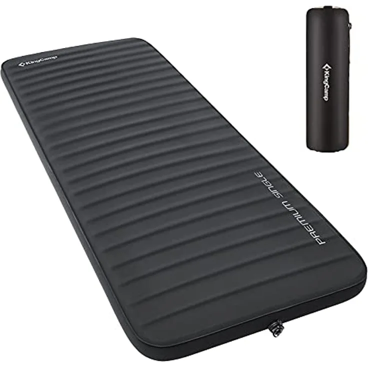 KingCamp Luftmatratze Luftbett Premium Single Isomatte, Selbstaufblasend Camping Bett 7,5 cm