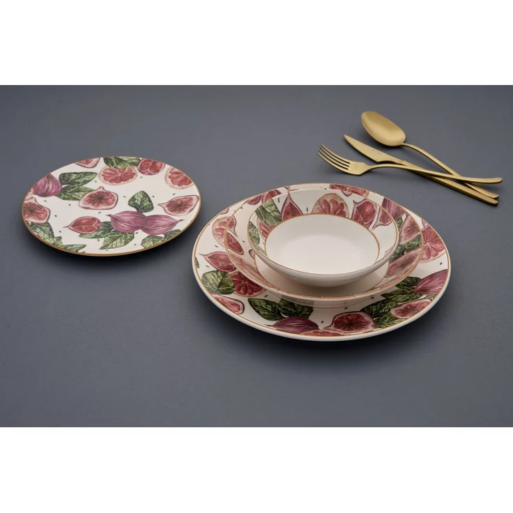 Hermia Concept 'Figs' Tafelservice (24-teilig), Mehrfarbig, 25 x 25 x 2,5 cm – Bild 2