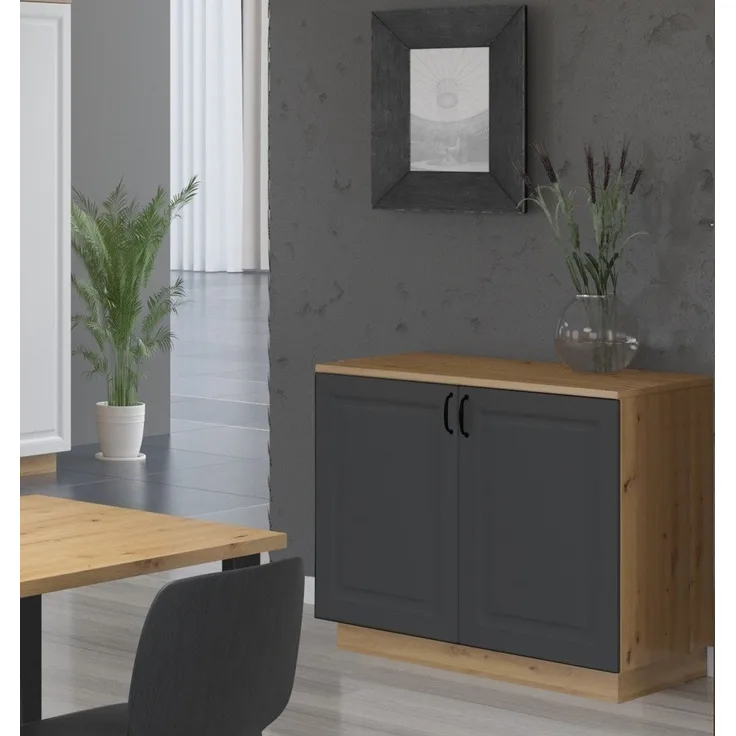 Kommode Stilo 100 cm Landhaus Grau Eiche Artisan