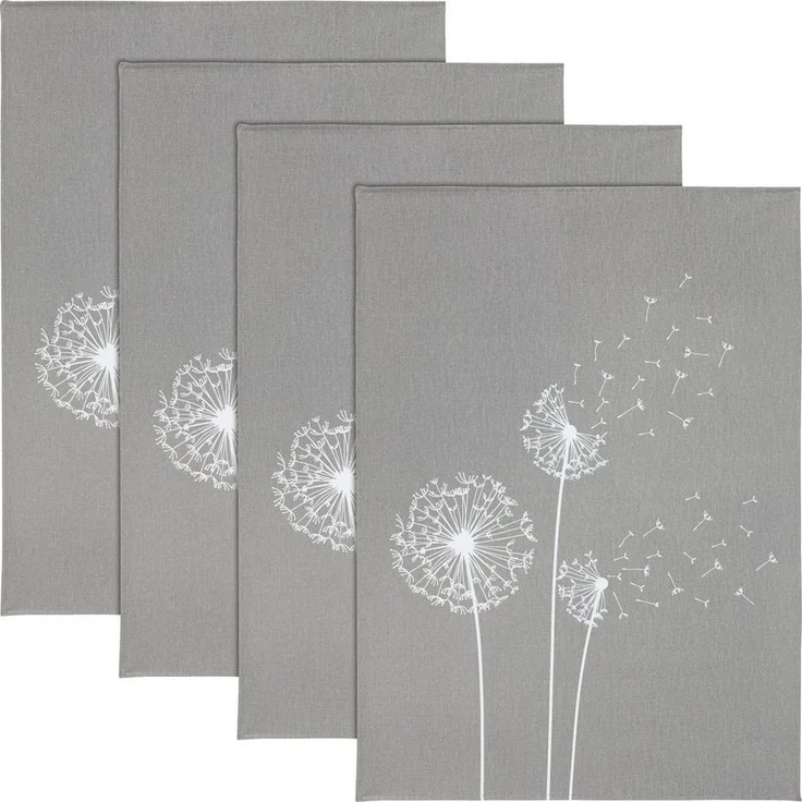 Erwin Müller Geschirrtuch Geschirrtuch 4er-Pack, Baumwolle Blumen – Bild 5