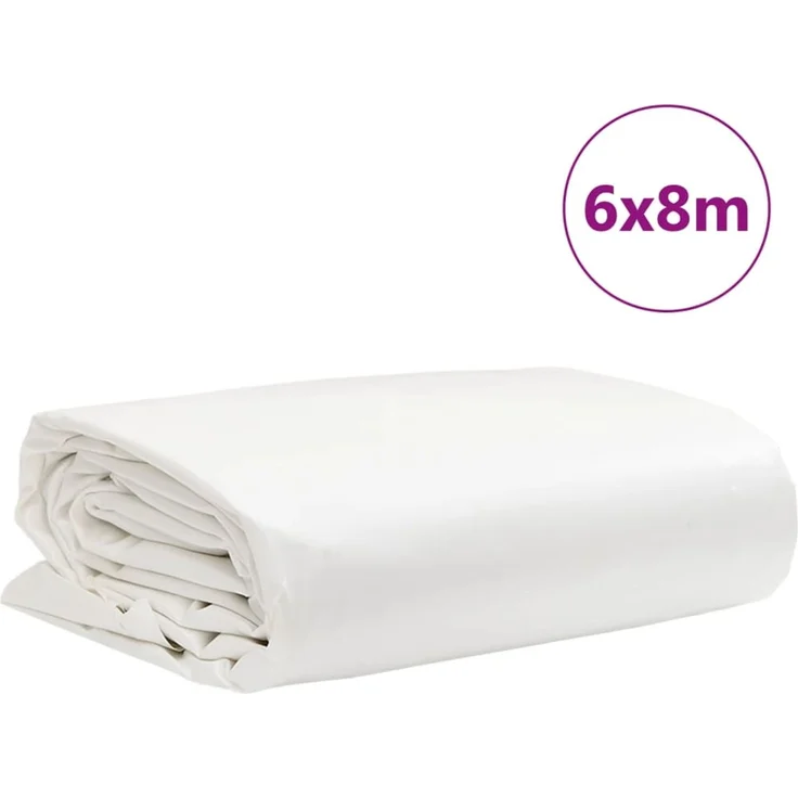 vidaXL Abdeckplane Weiß 6x8 m 650 g/m² 156195 – Bild 9