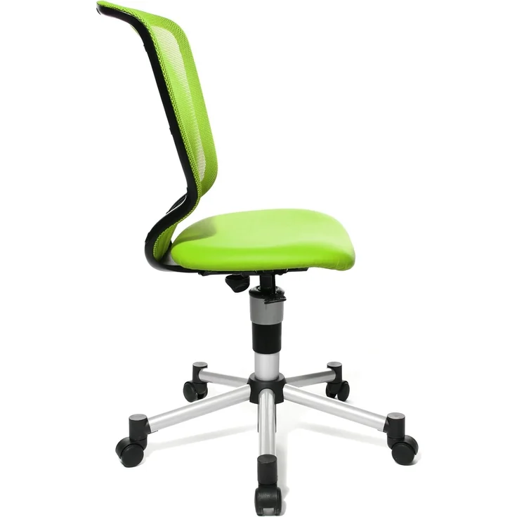 Topstar 71487S05 Titan Junior, Schreibtischstuhl, Netzrückenlehne und Bezugsstoff grün & 6991 Rollenset, Hartbodenrollen für Bürostuhl, Rollenset = 5 Rollen für Schreibtischstuhl, schwarz – Bild 6