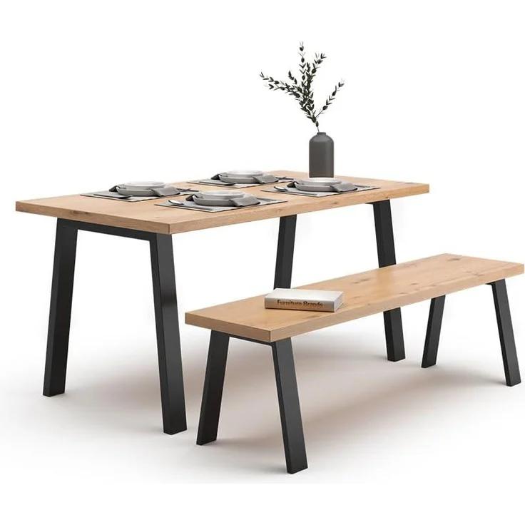 Tischbeine Schwarz 75 x 72 cm U-förmig Vicco – Bild 7