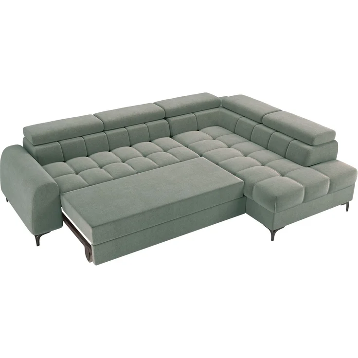 Selsey 'Arellio' Ecksofa rechts mit Schlaffunktion, L-Form, mit Bettkasten, Chenille Salbeigrün, 268 cm – Bild 3