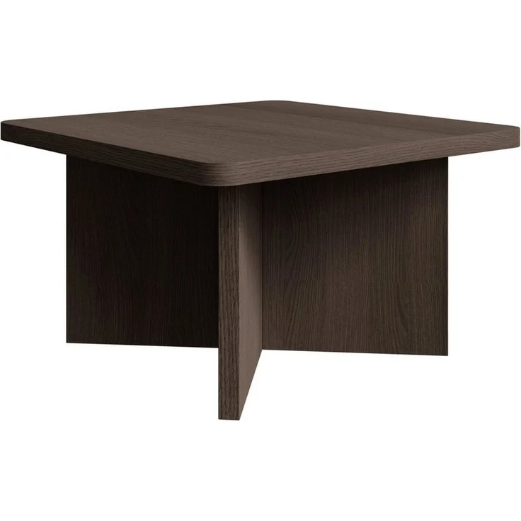 Selsey 'Qubeo' Couchtisch 60 cm, quadratisch mit Kreuzgestell, Holzoptik Esche Braun – Bild 3