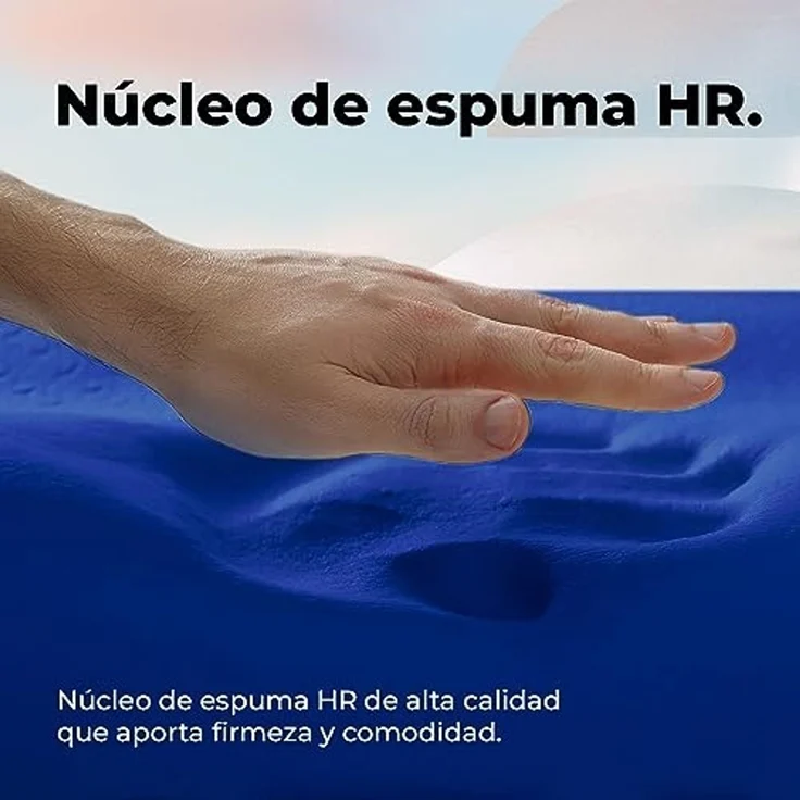 Cecotec Sanitär Matratze Fluss 1500 HealthConfort 90x190. HR -Schaumkern, viskoelastische Schicht, Höhe 15 cm, wasserdichtes und waschbares Sanitärgehäuse 90º, atmungsaktiv, antimikrobiell – Bild 6