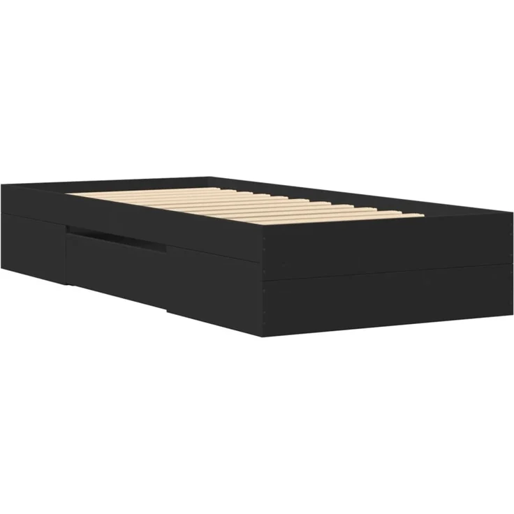 vidaXL Bettgestell Schwarz 100x200 cm Holzwerkstoff 3295486 – Bild 7