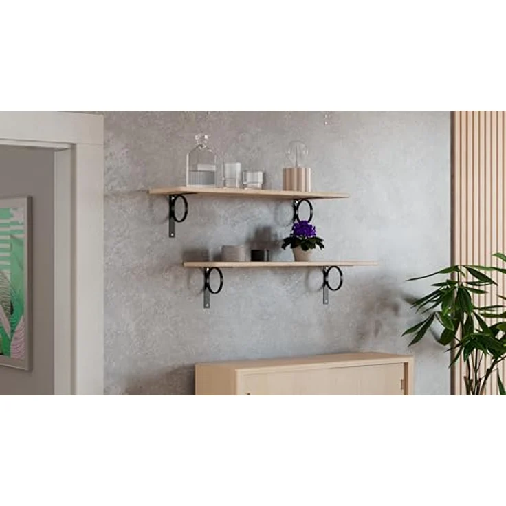 Alberts Regalträger, Metall schwarz, 3x20.5x20.5 cm, für Wandregale im Wohnzimmer – Bild 4