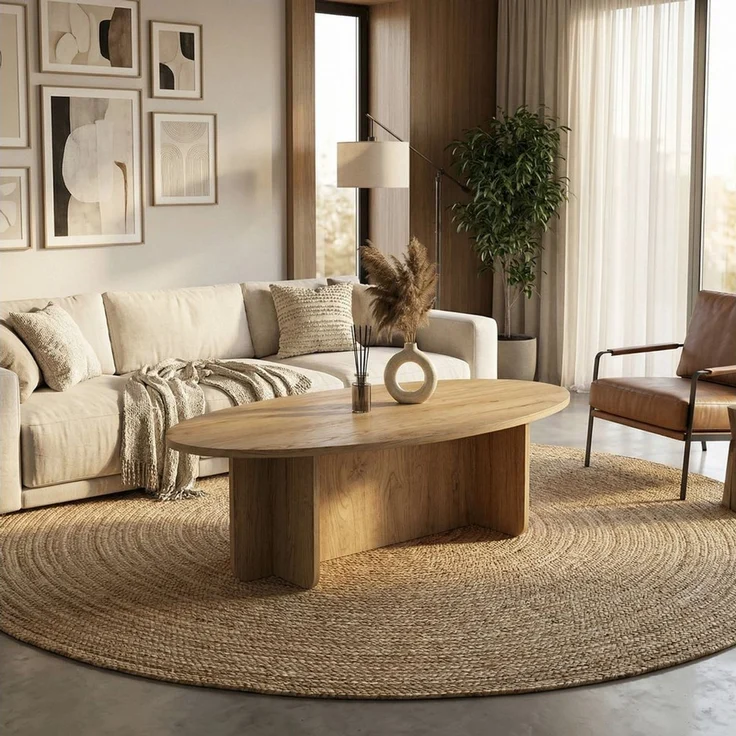 moebel17 Couchtisch Luminous Beige Grau Granitoptik 120x60 cm (Einzeltisch, 1-St, Einzelner Couchtisch), Mit Granitoptik – Bild 3