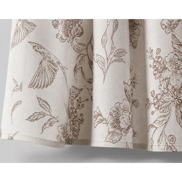 Duschvorhang mit Blumen- und Vogelmotiv wasserabweisend Beige-Braun 240 x 180 cm – Bild 3