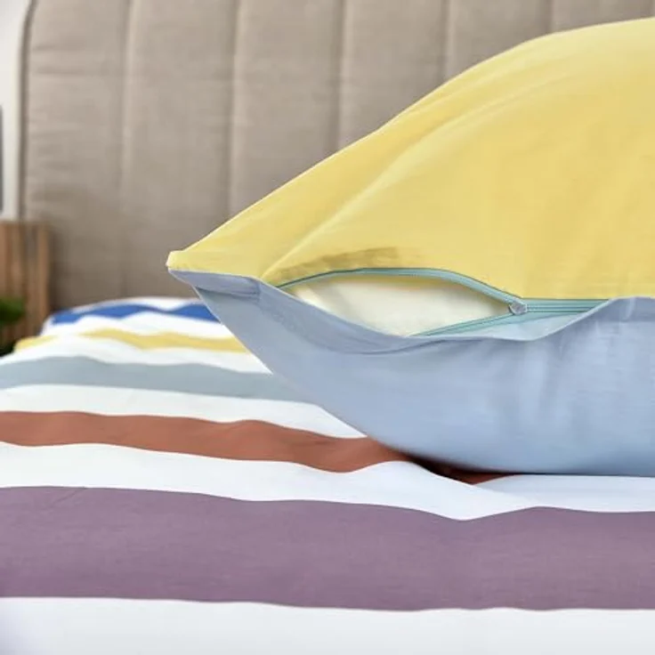 TOM TAILOR HOME Bettwäsche COLORED STRIPES in Gr. 135x200 cm, 155x220 cm, 200x220 cm oder 100x135 cm, Renforcé, 2 teilig, new bedroom, gewebtes Label – Bild 7