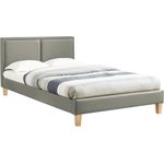 CARO-Möbel Polsterbett CELINE, Polsterbett Doppelbett 120 x 200 cm inkl. Lattenrost Lederimitat schwa