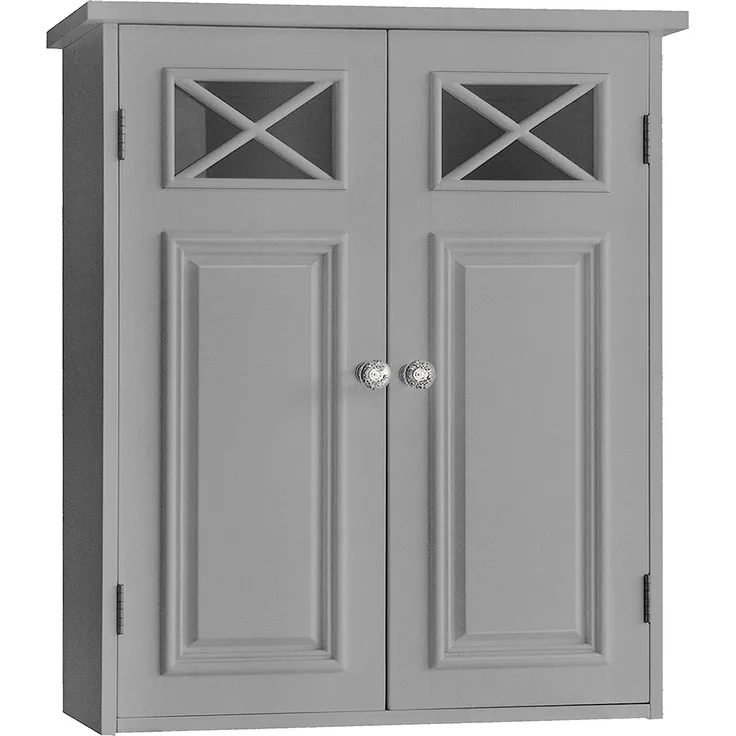 Teamson Home Badezimmer Dawson Wandschrank Mit Zwei Türen Grau EHF-6810G
