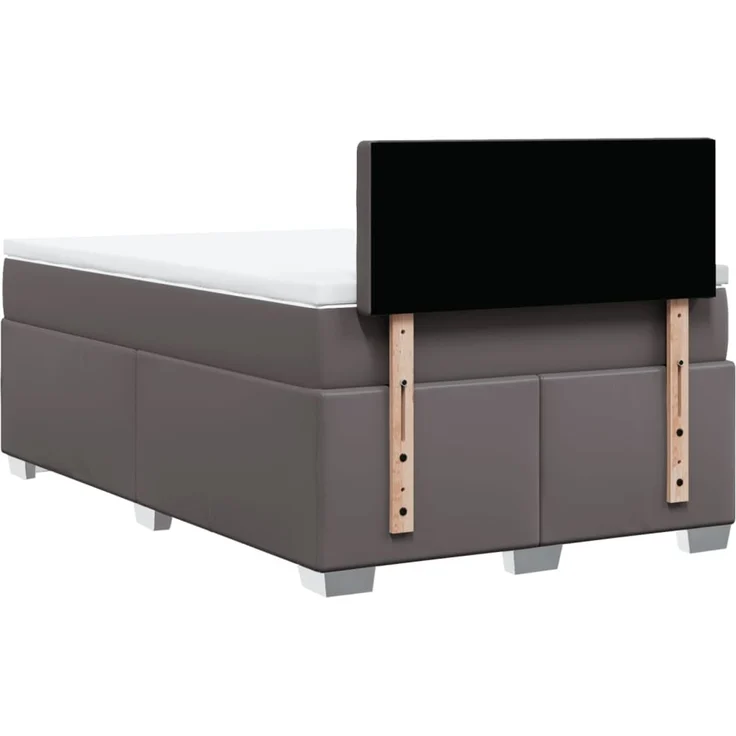 vidaXL Boxspringbett mit Matratze Grau 120x200 cm Kunstleder 3288418 – Bild 12