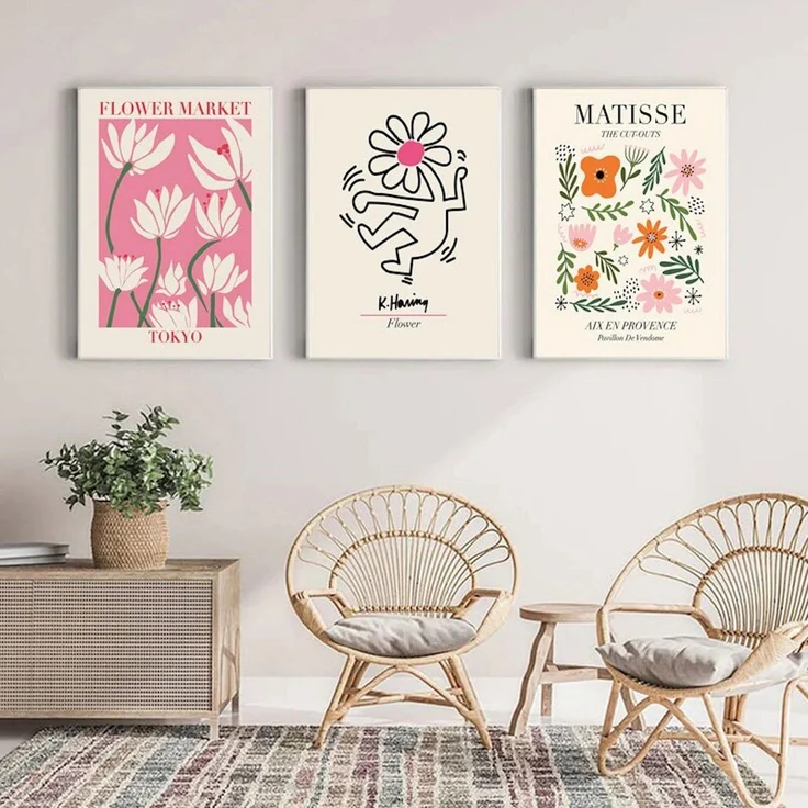 Poster Blumen Markt Tokio Henry Matisse & Keith Haring als Deko Print ohne Rahmen - A / 40 x 50 cm – Bild 2