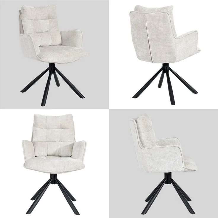 Duhome Esszimmerstuhl (8610A), 360° drehbar, Automatische Rückstellfunktion, Chenille-Stoff – Bild 3