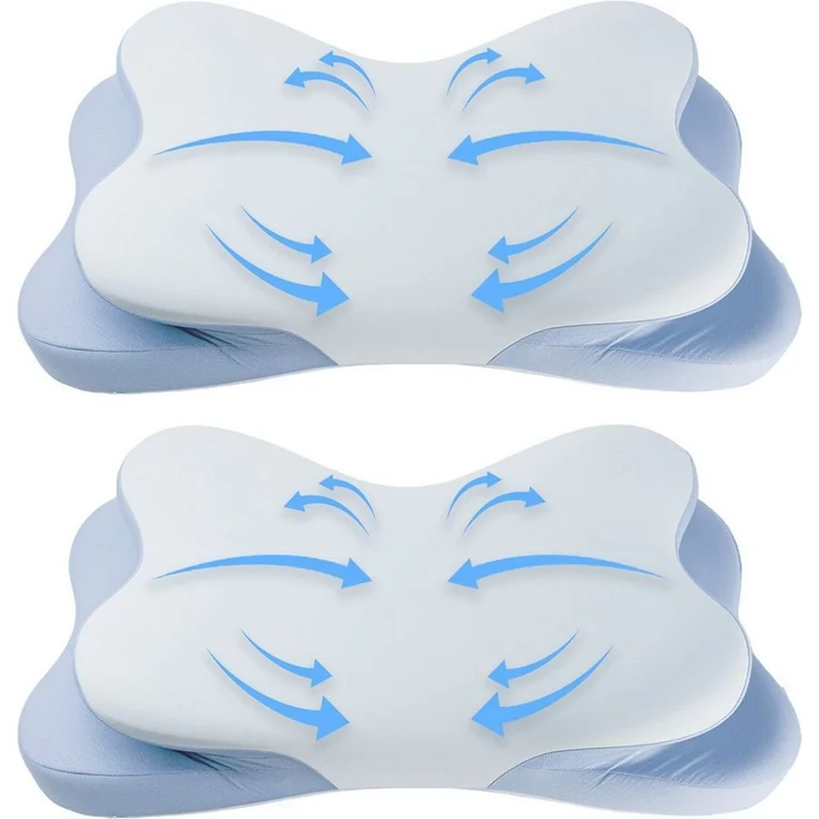 Esun Kopfkissen Nackenkissen Memory Foam Kissen, Ergonomisches Nackenschmerzen Pillow, Füllung: Kissenbezug besteht aus 18% Elasthan und 82% Nylon, Seitenschlafer, Bauchschlafer, Rückenschlafer, Kissen vom OEKO-TEX® und CertiPUR Getestet, für Seiten Rü... – Bild 5