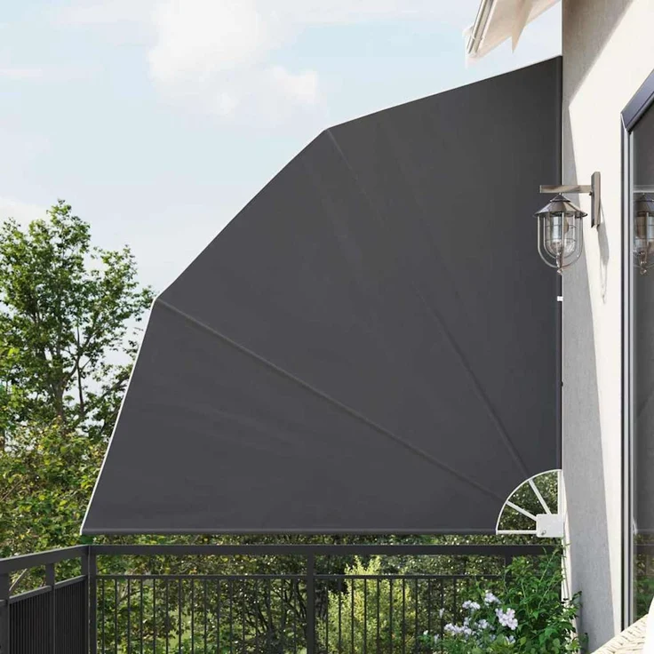 vidaXL Balkon Sichtschutz 210 x 210 cm Polyester Schwarz 42000935 – Bild 1