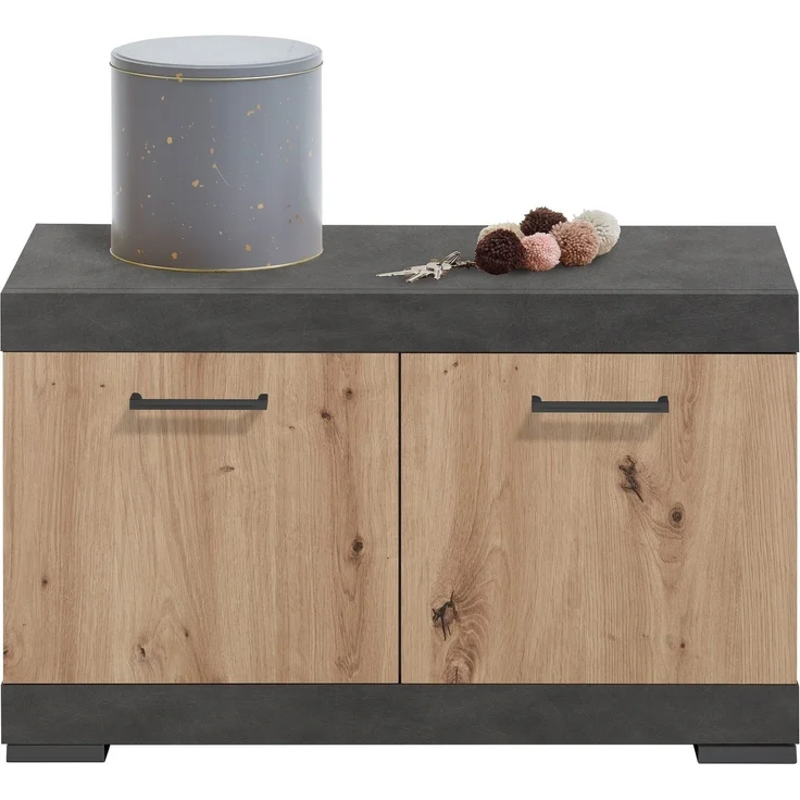 Garderobenschrank >BRISTOL 300< in Matera-Artisan Eiche - 80x50x34,9cm (BxHxT) – Bild 2