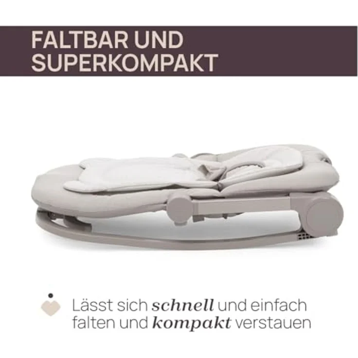 Chicco Wippe Mia 2-in-1, Babywippe und Hochstuhl, Einlage aus Bio-Baumwolle, Wendbare Spielleiste, Musik und Vibration, Schaukel- oder feste Modus, Ab 0 Monaten – Bild 4