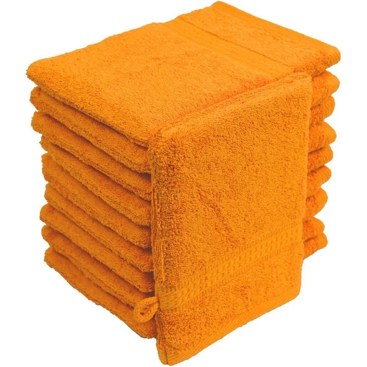 10er Set Waschhandschuhe Waschlappen Terra 16x21 cm | 100% Baumwolle Frottier | Oeko-TEX® Standard 100 | Premium Qualität 500 g/m² – Bild 3