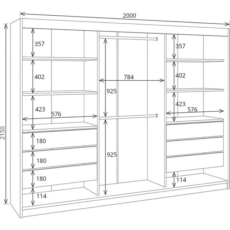 A&J MöbelLand GmbH Schiebetürenschrank ORAVELLE 3-türiger Kleiderschrank mit Spiegel (TOP ANGEBOT! Geräumiger Schrank mit einer Breite von 200 cm ideal zur Aufbewahrung von Kleidung und Accessoires. Wählen Sie das ideale Modell für Ihr Schlafzimmer!, T... – Bild 4
