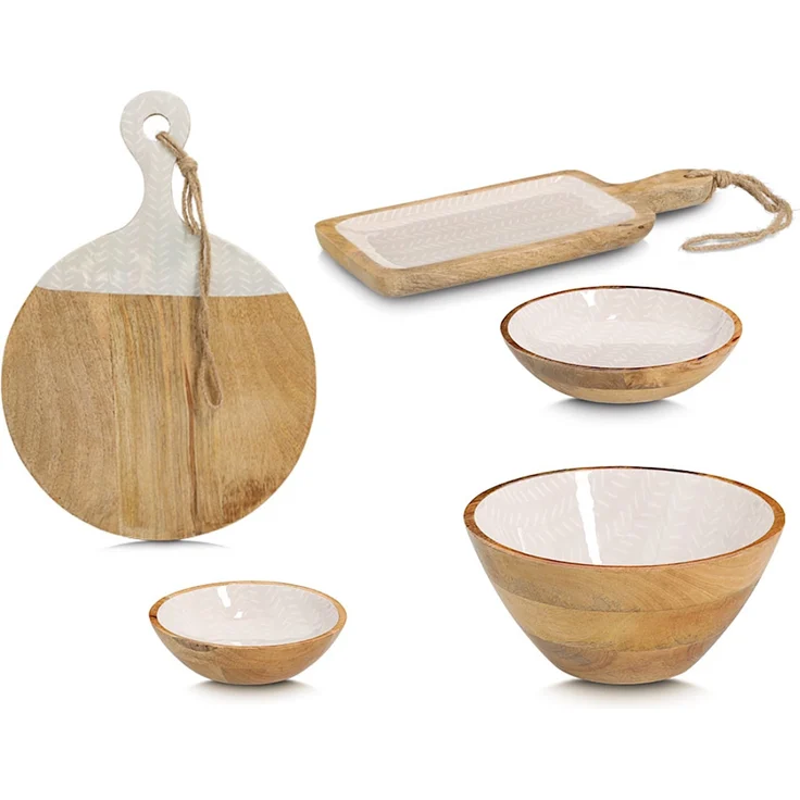 ZELLER 25691 Servierbrett BEIGE aus Mangoholz, ca. 38 x 15,2 x 2,5 cm – Bild 4