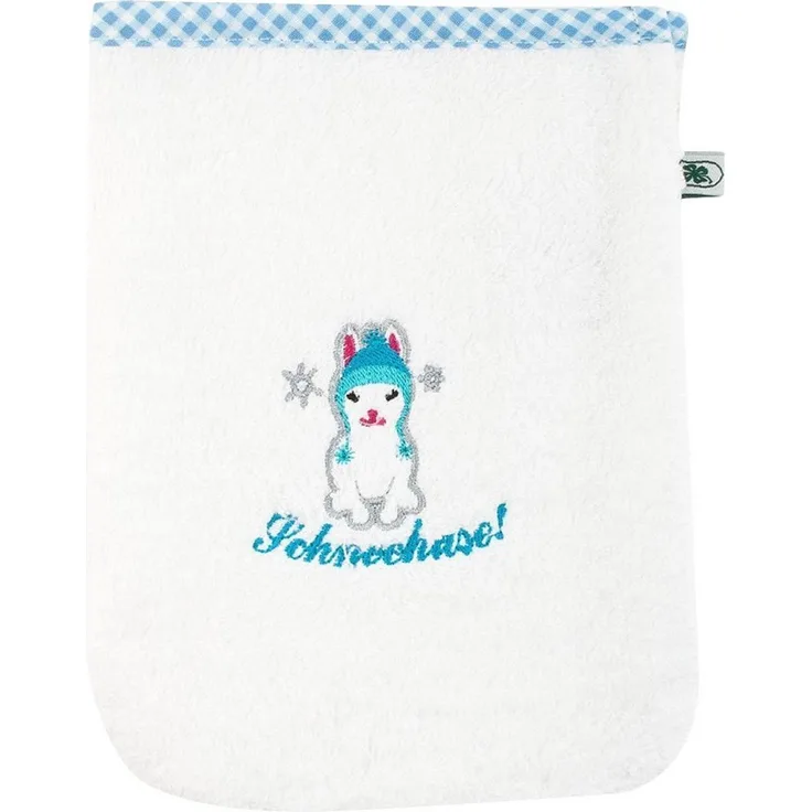 ADELHEID Waschlappen Schneehase Waschlappen, (3-St), mit Paspel und Stickerei