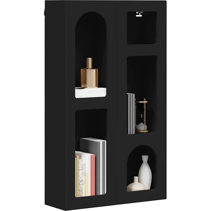 vidaXL Hängeschrank mit Regal Schwarz 59 x 20 x 100 cm Holzwerkstoff 891365 – Bild 2