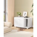 Katzenschrank, Katzenklo-Schrank, 80 x 48 x 51 cm, Katzenhaus mit Tür und Separater Trennwand, Modernes Design, Stabiler Katzenschrank mit Füßen, Weiß