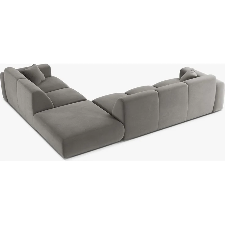Micadoni Ecksofa Molino 6-Sitzer Samt Casino Grau Rechts – Bild 2