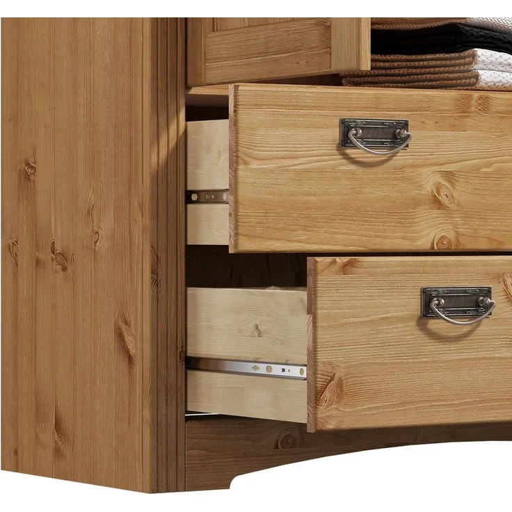 Home affaire Wäscheschrank Konrad aus massiver Kiefer, mit viel Stauraum – Bild 3