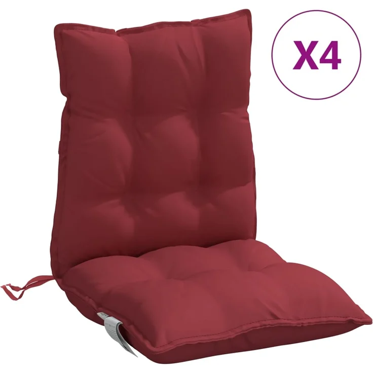 vidaXL Niedriglehner-Auflagen 4 Stk. Weinrot Oxford-Gewebe 377699 – Bild 2