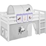 Hängetaschen 'Pferde' Lila Beige - für Hochbett, Spielbett und Etagenbett