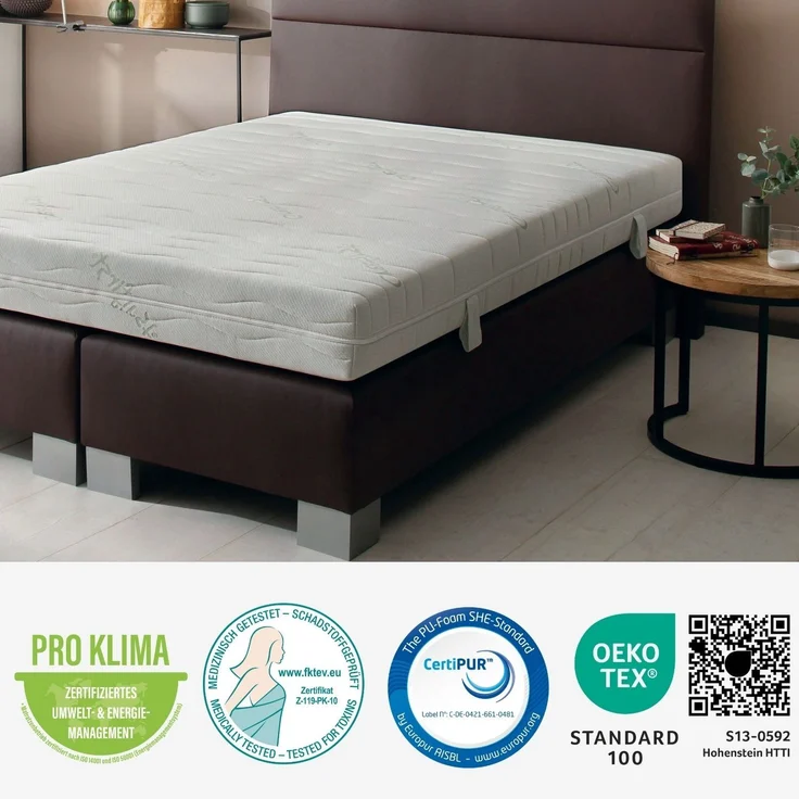Matratze 80x200 cm, Höhe 18cm, hochwertiger Bezug aus GREENFIRST Doppeltuch, Kaltschaummatratze 80x200, Härtegrad H3 - bis 150kg, atmungsaktiv – Bild 4