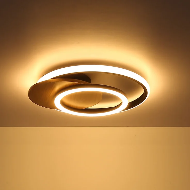 LED Deckenleuchte, Holz, natur, schwarz, L 38 cm – Bild 8