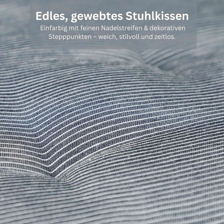 Esprit Stuhlkissen NEEDLESTRIPE Sitzkissen, 40 x 40 cm - 4er Set in Blau – Bild 2