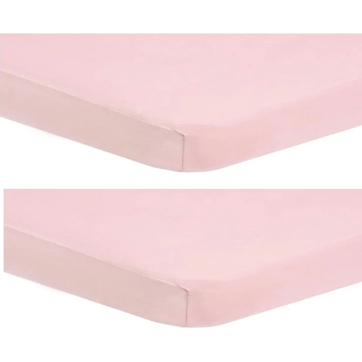 Dudu N Girlie Spannbettlaken für Kinderbett, 100% Baumwolle, 60x120 cm, 2-teilig, Rosa
