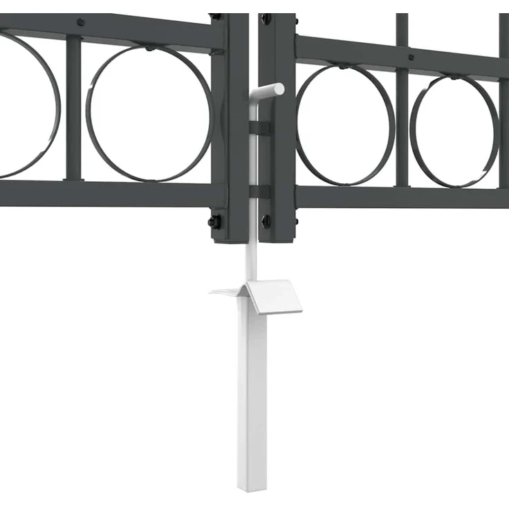 vidaXL Gartentor mit gewölbtem Oberteil Assen Grau 400 x 125 cm Stahl 42008956 – Bild 7