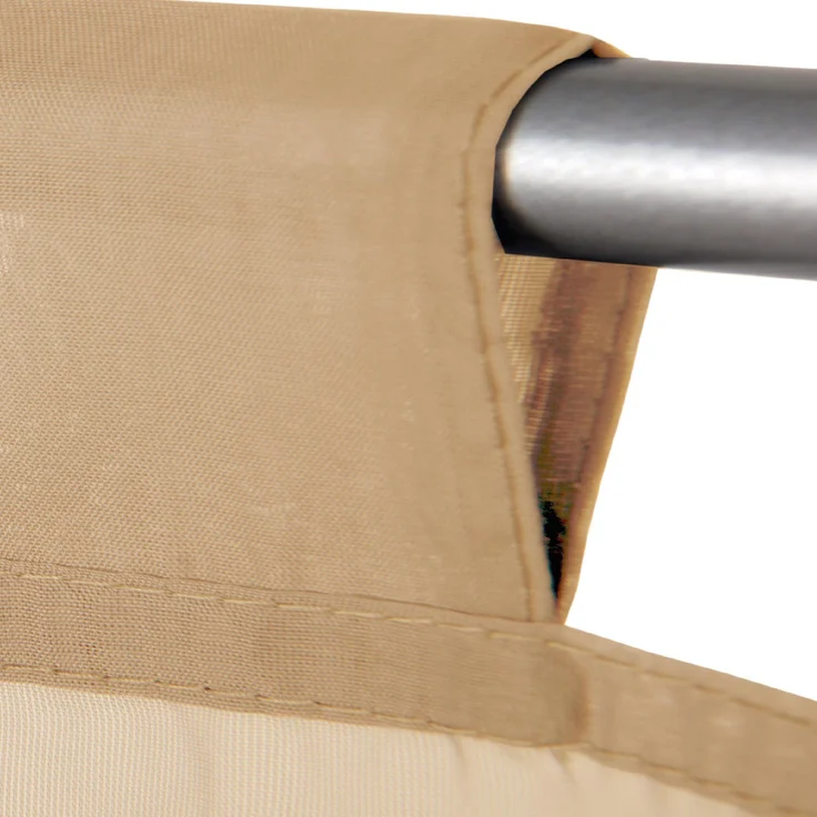 Transparente Bistrogardine Raffoptik mit Stangendurchzug in Voile, schlicht und modern in vielen verschiedenen Farben erhältlich (80 x 110 cm / beige - nude) – Bild 2